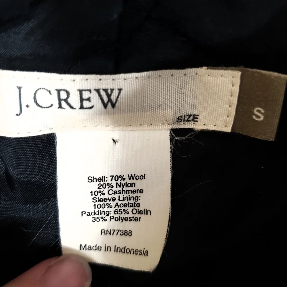 J. Crew Black Wool & Cashmere Winter Pea Coat - Picture 10 of 11
